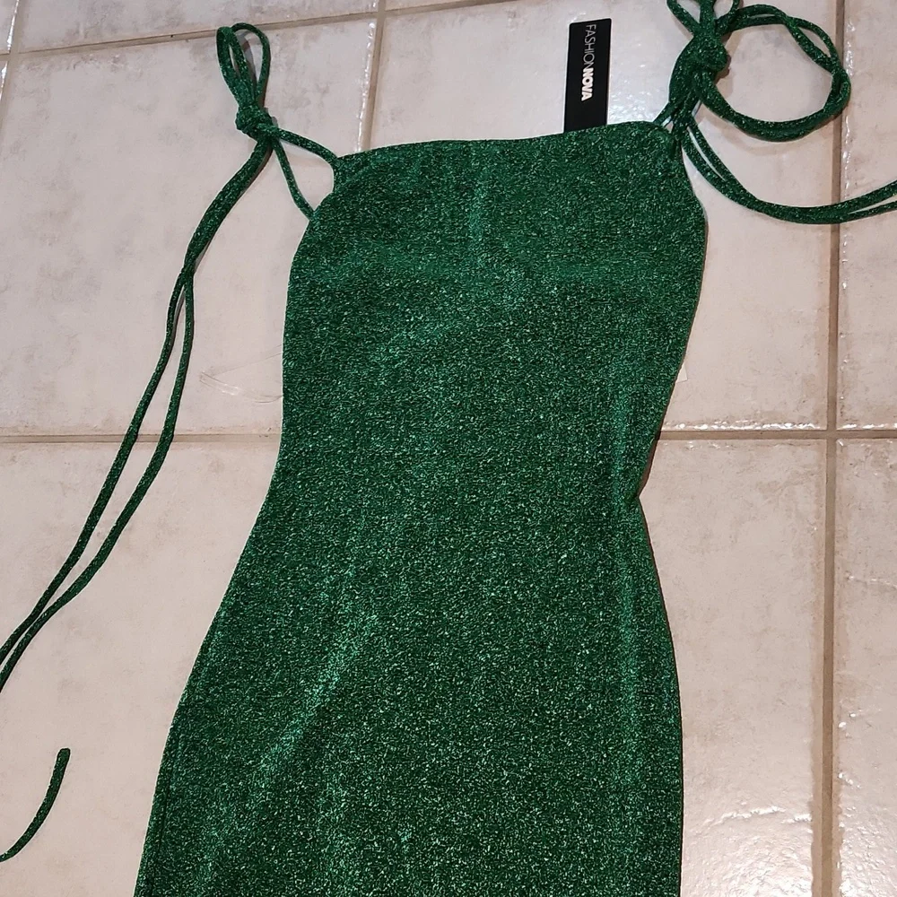 Fashion Nova Sparkling Green Midi Dress - Picture 5 of 12